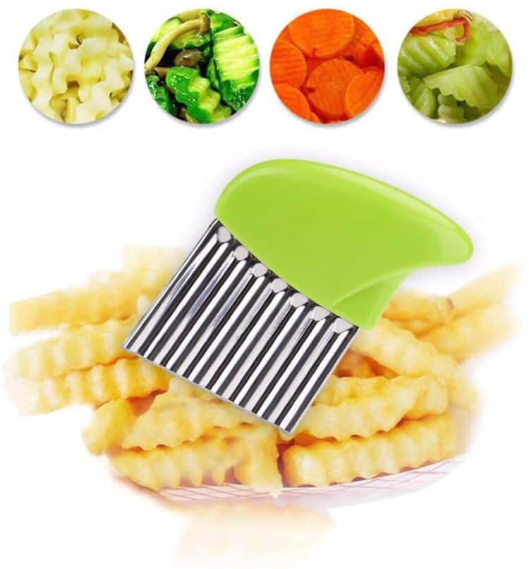2 Pcs Wave Waffle Cutter And Crinkle Cutter Set Potato French Fry Cutter  Kitchen